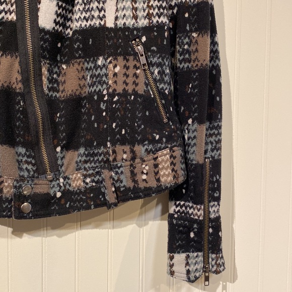 FREE PEOPLE | Boho Plaid Zip Up Jacket Size 6 - Picture 4 of 8